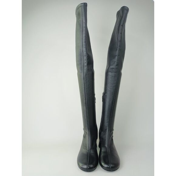 Khaite Women's Black Admiral Lambskin Leather Over the Knee Boots Size 37 - Picture 5 of 11